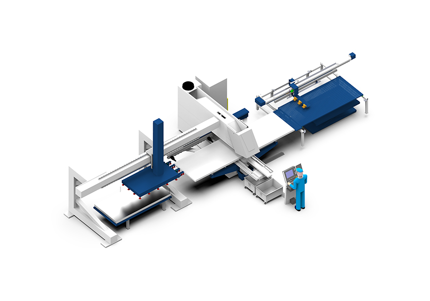 Loading & unloading cells for turret punching