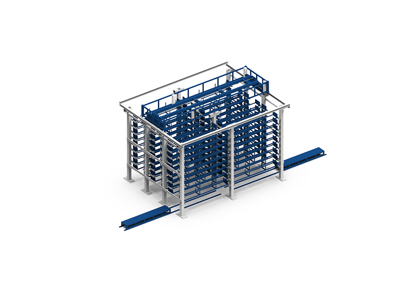 AMCW-L multi-column storage system for long-span goods