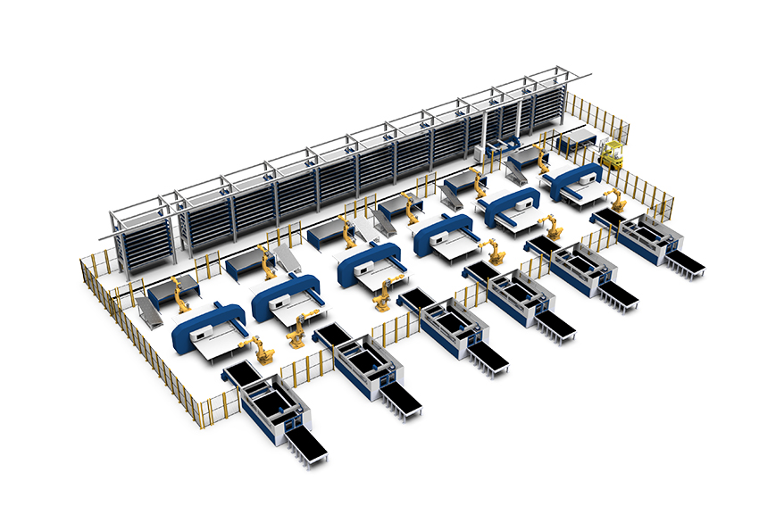 AMCW + Robot punching cells + Robot laser cutting cells